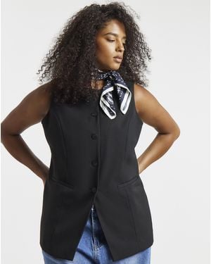 Simply Be Longline Waistcoat - Black