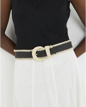 JD Williams Raffia Stretch Belt - Black
