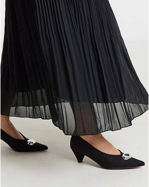 Simply Be High Cut Court Shoe Trim Wide - Black