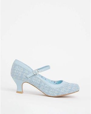 Joe Browns Heeled Tweed Mary Jane Eee - Blue