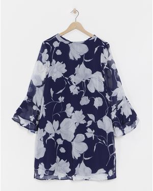 Joanna Hope Frill Sleeve Shift Dress - Blue