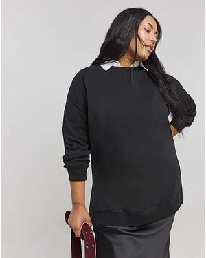 Simply Be Basic Longline Sweatshirt Tunic - Black