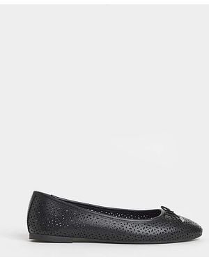 JD Williams Lasercut Ballerina Ex Wide - White