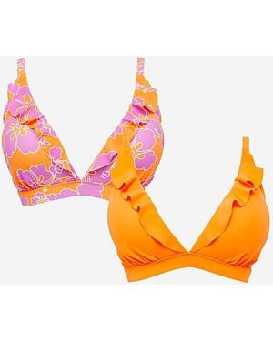 Simply Be Value 2 Pack Bikini Tops - Orange