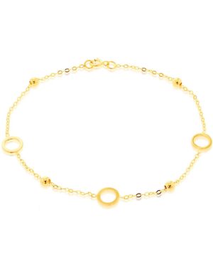 iJewel 9Ct Circle With Bead Bracelet - White