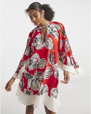 Joanna Hope Bat Wing Shift Dress - Red