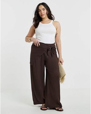 Simply Be Tie Wast Trouser - Brown
