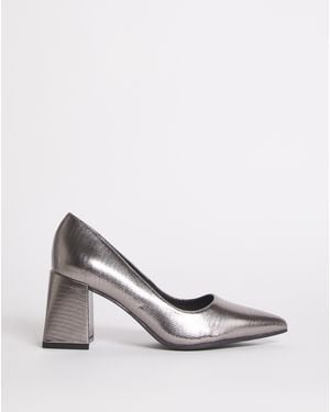 JD Williams Croc Heeled Shoe E Fit - White