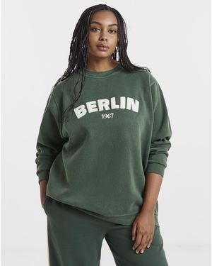 Simply Be Berlin Boucle Sweatshirt - Green