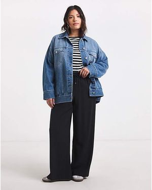Simply Be Wide Leg Trousers - Blue