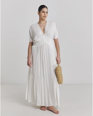 JD Williams Rayon Crepe Maxi Beach Dress - White