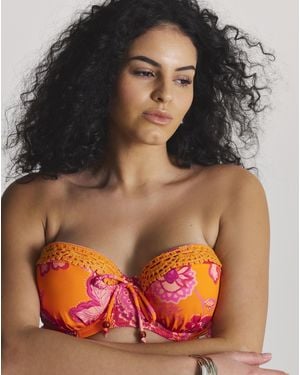 Figleaves Underwired Bandeau Bikini Top - Orange