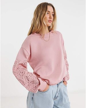 Simply Be Cut Work Sleeve Sweatshirt - Pink