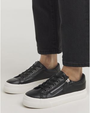 Simply Be Lace Up Zip Chunky Trainer Ex Wide - Blue