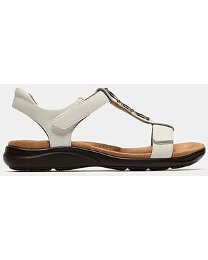 Clarks Arwell Leather Sandal E Fit - White