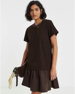 Simply Be Cord Hybrid T-Shirt Dress - Black