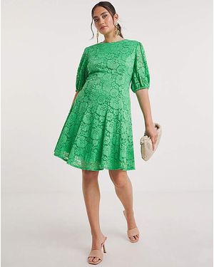 Joanna Hope Stretch Lace Skater Dress - Green