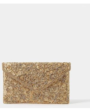 Accessorize Floral Embellished Bag - Natural