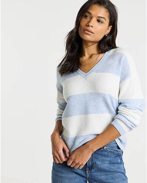 Simply Be V-Neck Jumper - Blue