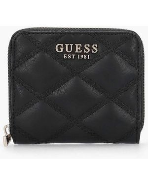 Guess Tamsin Quilted Small Zip Purse - Black