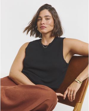 Simply Be Semi Sheer Knitted Vest - Black