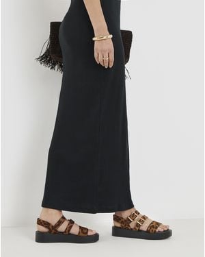 Simply Be Triple Strap Comfort Sandals Wide - Black