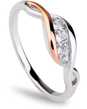 Clogau Past Present Future Ring - White