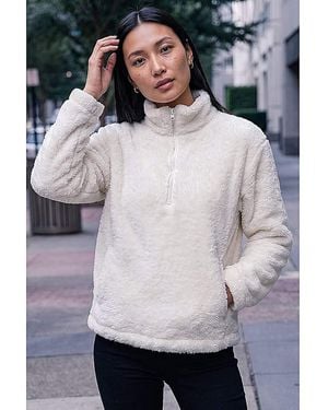 Roman Roman Sherpa Zip Neck Fleece Jacket - Grey