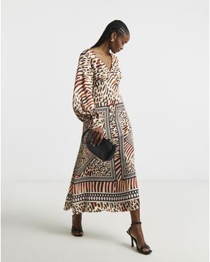 Joanna Hope Animal Printed Tea Dress - White