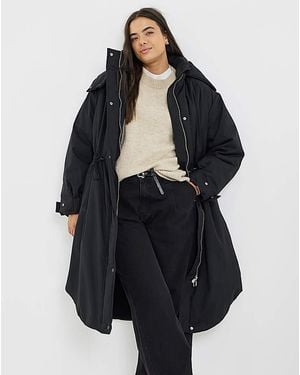 Simply Be Fleece Lined Padded Parka Coat - Blue