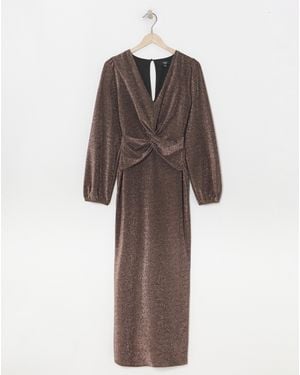 Joanna Hope Glitter Twist Front Dress - Purple