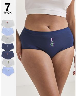Pretty Secrets 7 Pack Full Fit Knickers - Blue