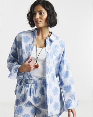 Native Youth Ny Pinstripe Shirt - Blue