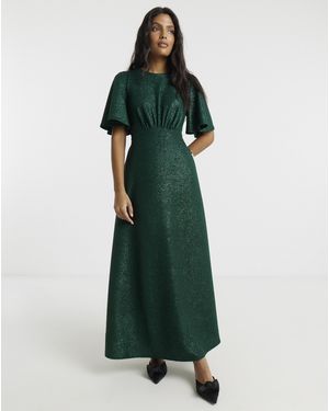 Twisted Wunder Meryl Foil Maxi Dress - Green