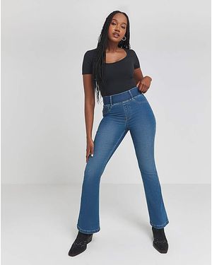 Simply Be Flared Pull On Jeggings - Blue