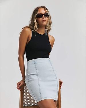 Simply Be Pull On Mini Skirt - White