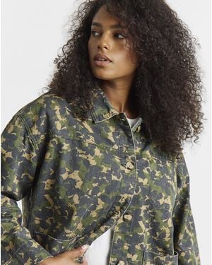 Simply Be Camo Utility Jacket - Green