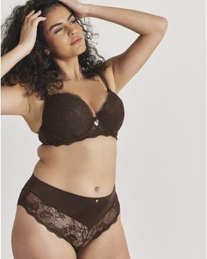 Pretty Secrets Pretty Secret Floral Lace Brief - Brown