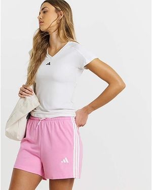 adidas 3 Stripe Cotton Short - Pink