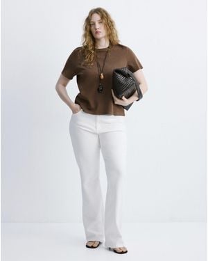 Mango Short-Sleeved Cotton T-Shirt - White