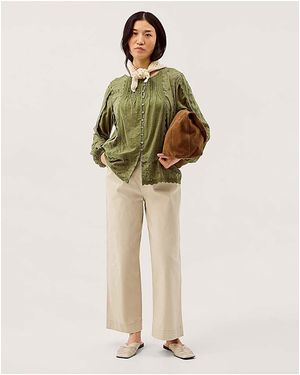 Monsoon Joss Floral Jersey Top - Green