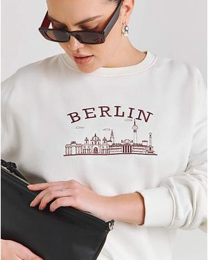 Simply Be Berlin Embroidered Sweatshirt - White