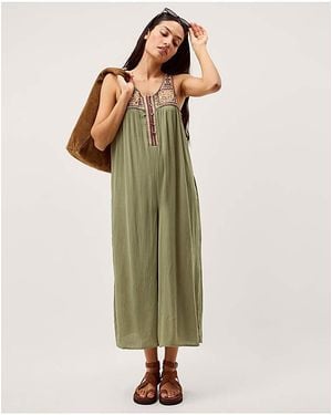 Monsoon Lidia Embroidered Jumpsuit - Green
