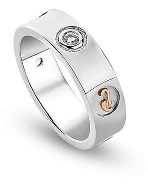 Clogau Insignia Band Ring With Topaz - White