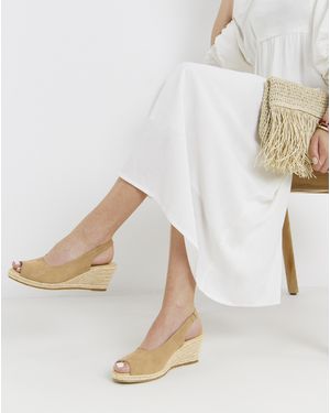 JD Williams Peep Toe Espadrille Wedge Ex Wide - White