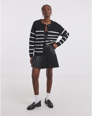 Simply Be Pu Pleated Mini Skirt - Blue