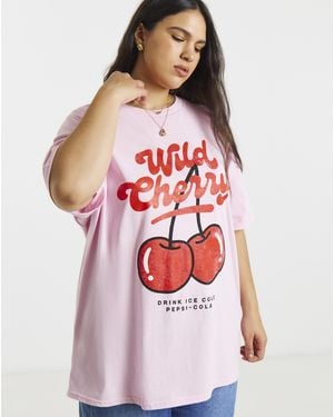 Simply Be Cherry Pepsi T-Shirt - Red