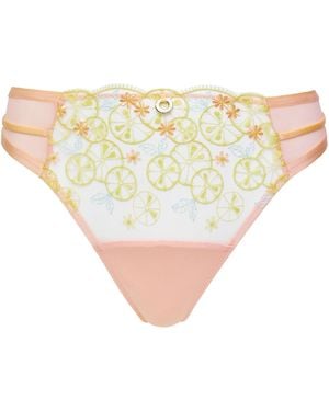 Simply Be Embroidery Thong - Yellow