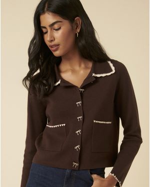 Nobody's Child Crochet Knitted Jacket - Brown