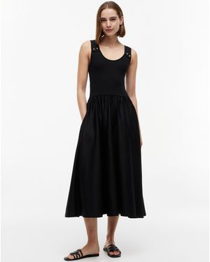 Tommy Hilfiger Rib Mix Media Dress - Black